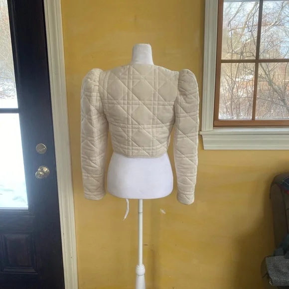 ASTR Ivory Quilted Cropped Blazer Jacket Women's XS - Picture 8 of 11